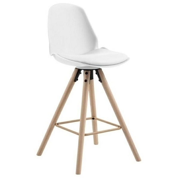 Stołek barowy Oslo biały high - ACTONA